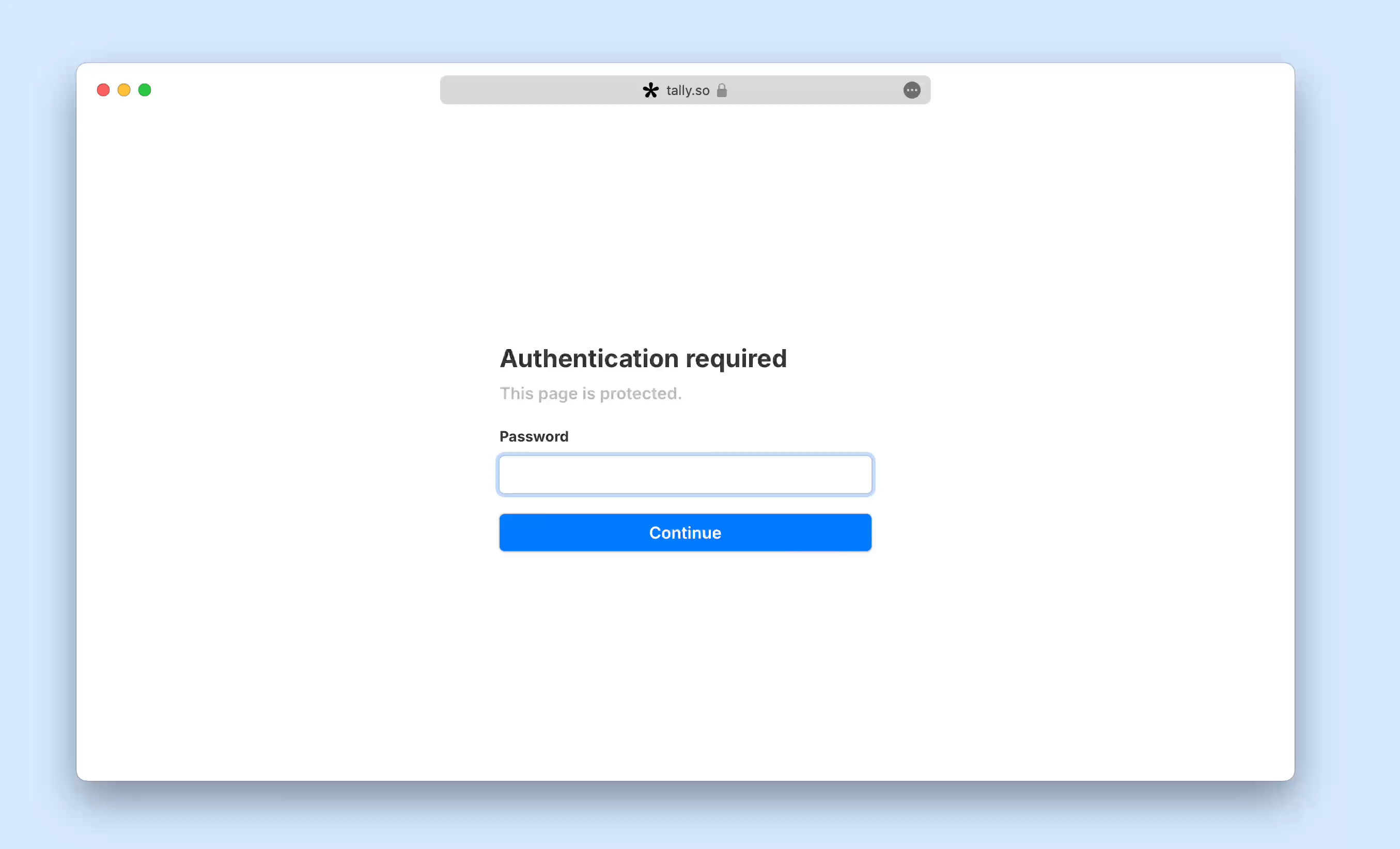 Createa a password protected form